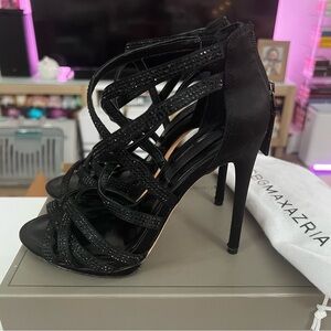 BCBGMaxAzria Elegant Black Strappy Heels